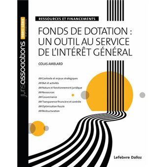Fonds de dotation : un outil au service de l'intérêt général - Ressources et financements - 1