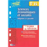 Memobac fiches revisions sciences economiques et sociales terminale es obligatoire et specialite