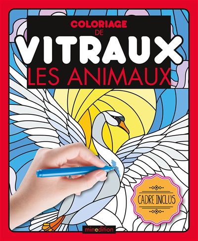 Coloriage de vitraux - Les animaux - Collectif - Minedition 