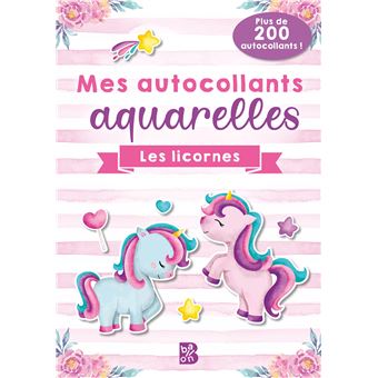Mes autocollants aquarelles : Les licornes