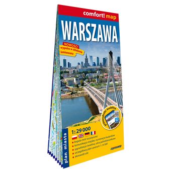 Varsovie 1/29.000 (carte grand format laminée - plan de ville). Warsaw. Warszawa - 1