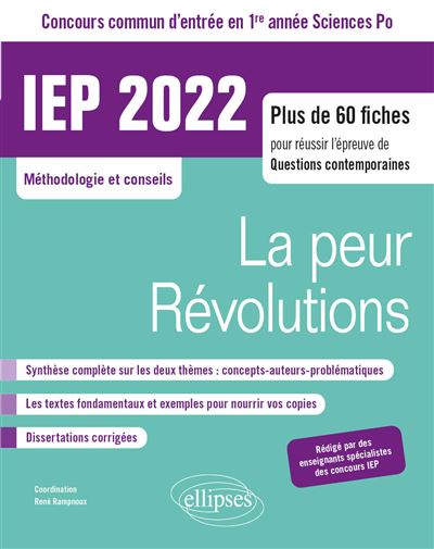 Concours commun IEP 2022. 1re annee. La peur / Revolutions