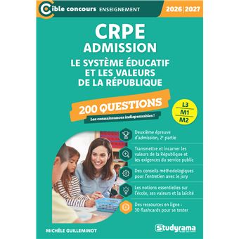 CRPE – Admission – Le système éducatif et les valeurs de la République – 200 questions - 1