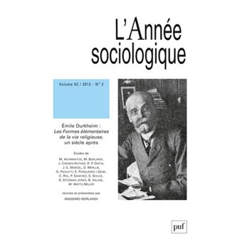 Année sociologique 2012, vol. 62 (2) - 1
