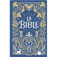 La Bible – reliée + jaspage foncée - bleu marine