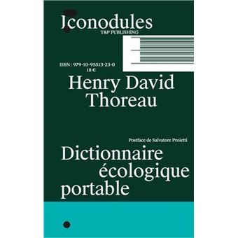 Henry David Thoreau Dictionnaire Ecologique portable /franCais