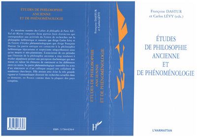 Etudes de philosophie ancienne et de phenomenologie