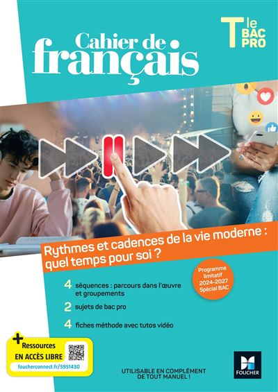 Cahier De Français Programme Limitatif Tle Bac Pro Ed 2024 Livre élève Broché