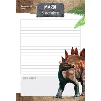 Agenda scolaire 2023-2024 - Dinosaure - Dès 8 ans, Collectif
