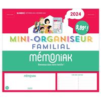 Mini Frigobloc Hebdomadaire 2024-Calendrier d'organisation familiale/ sem ( sept. 2023-dec 2024) sept.23-24 - Collectif - Achat Livre
