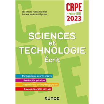 Concours Professeur des écoles - Sciences et technologie  - Ecrit - CRPE 2023 - Master MEEF - 1