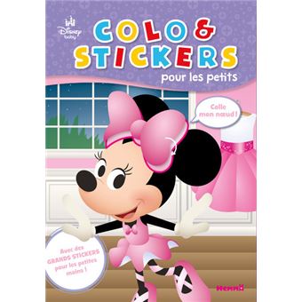 Mickey - Disney Baby - Colo & Stickers pour les petits (Minnie) - Avec des grands stickers pour les petites mains ! - 1