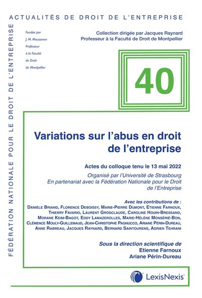 Variations sur l'abus en droit de l'entrepise - Jeanne-Marie Tuffery-Andrieu - broché