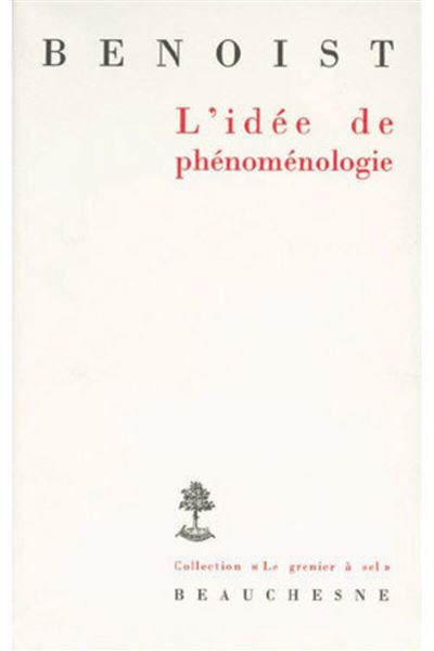 L'idee de phenomenologie
