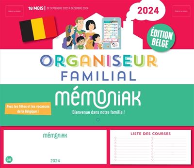 Le Bloc mensuel organiseur familial Mémoniak 2024, calendrier (sept. 2023 -  déc. 2024) - broché - Nesk, Livre tous les livres à la Fnac