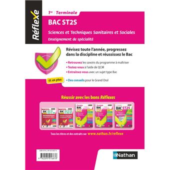 Guide Bac ST2S - Spécialité Sciences et Techniques Sanitaires et Sociales 1re/ Tle - Réflexe N° 8