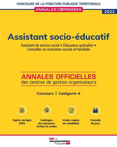 Assistant socio-éducatif 2022 Concours catégorie B - CIG Petite Couronne - Documentation Francaise - broché - Scolaire / Universitaire - Documentation Francaise