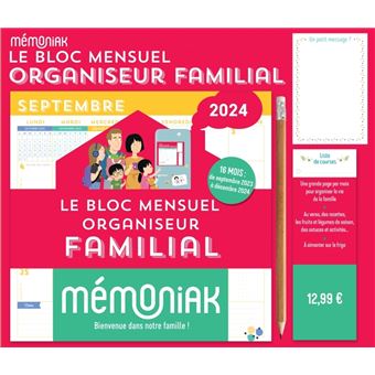 Le Bloc mensuel organiseur familial Mémoniak 2024, calendrier