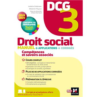 DCG 3 - Droit social - Manuel et applications - Millésime  2025-2026 - 1