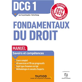 DCG 1 Fondamentaux du droit - Manuel - Réforme 2019/2020 Réforme ...