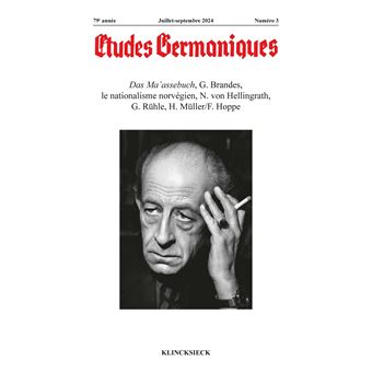 Etudes germaniques - N°3-2024