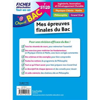 Objectif BAC Fiches Tout-en-un Term STI2D - Mes épreuves finales du Bac