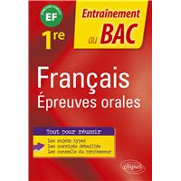 Français. Epreuves orales du Bac - Première - épreuve finale