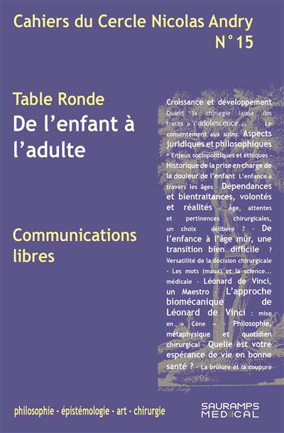 Cahiers du Cercle Nicolas Andry n°15 - Frédéric Dubrana - broché