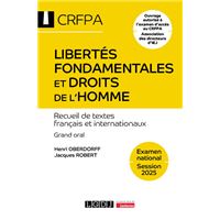 Libertés fondamentales et droits de l'homme - CRFPA - Examen national Session 2025