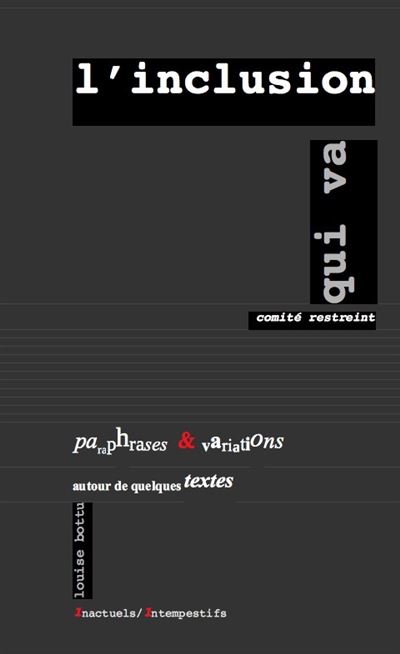 L'inclusion qui va - Comité restreint - broché