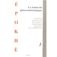 Le statut du phenomenologique