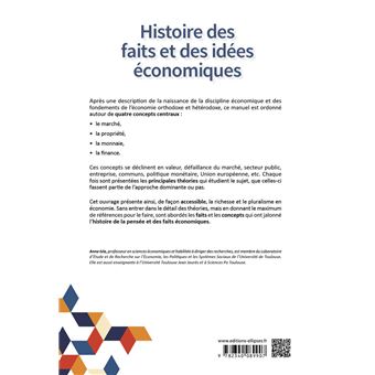 Histoire des faits et des idées économiques. Le pluralisme des idées.