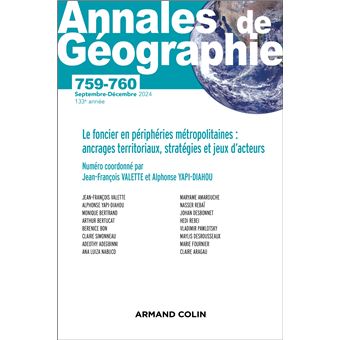 Annales de géographie - N°759-760 5-6/2024