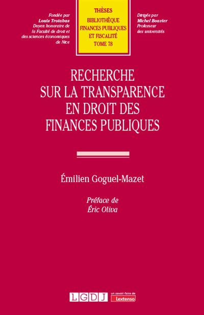 Recherche sur la transparence en droit des finances publique