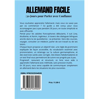 Allemand Facile : 30 Jours pour Parler avec Confiance