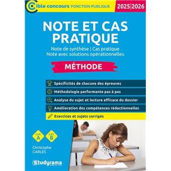 Note et cas pratique – Méthode (Catégories A et B – Édition 2025-2026)