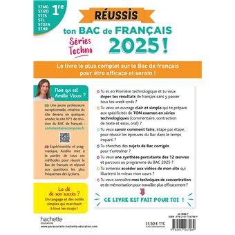 Réussis ton Bac de français 2025 avec Amélie Vioux  - 1res STMG - STI2D - ST2S - STL - STD2A - STHR