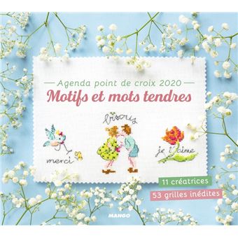 Agenda point de croix 2020 : Motifs et mots tendres - broché