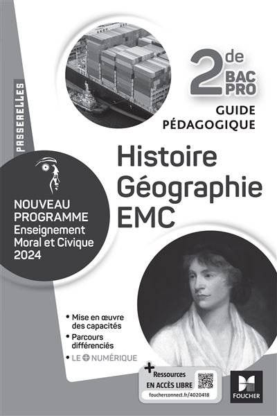 Passerelles - HISTOIRE GÉOGRAPHIE EMC - 2de Bac Pro- Ed. 2024 - Guide pédagogique - Annie Couderc - broché