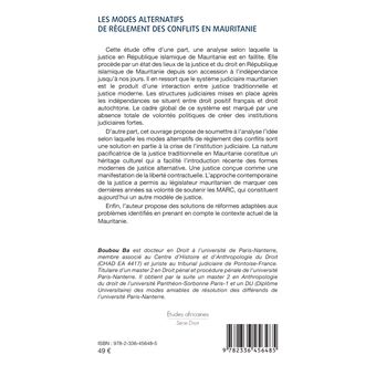 Les modes alternatifs  de règlement des conflits en Mauritanie