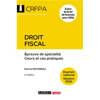 Droit fiscal - CRFPA - Examen national Session 2026 - 1