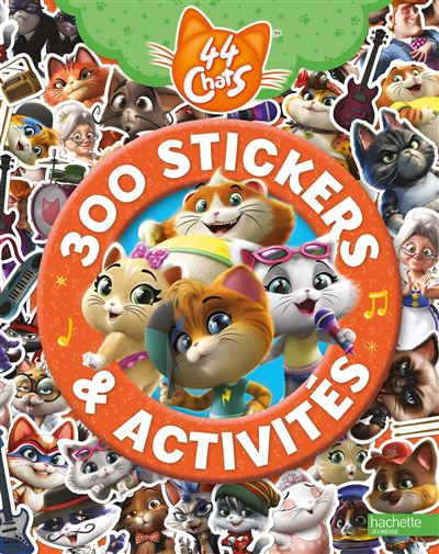 44 Chats-300 stickers -  Collectif - broché