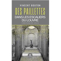 Des paillettes dans les escaliers du Louvre