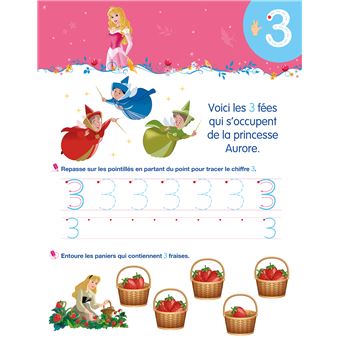 Disney - Princesses  Mon cahier effaçable - Je compte et j'écris les nombres (4-6 ans)