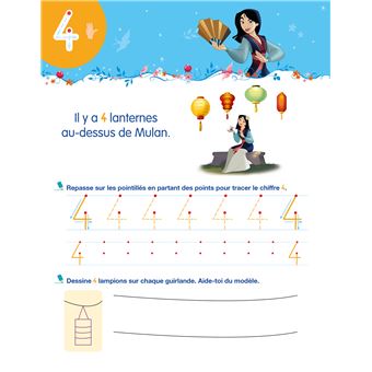 Disney - Princesses  Mon cahier effaçable - Je compte et j'écris les nombres (4-6 ans)