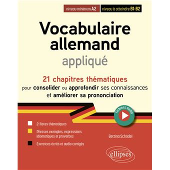 Vocabulaire allemand appliqué de A2 vers B2 (avec fichiers audio)