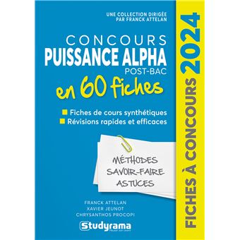 Concours PUISSANCE ALPHA En 60 Fiches 2024 - Broché - Franck Attelan ...