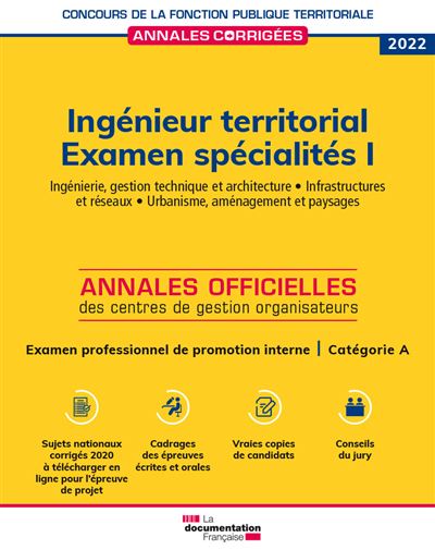 Ingénieur territorial 2022. Examen spécialités I