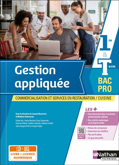 Gestion appliquée 1ère/Term Bac Pro Cuisine/CSR - Livre + Licence élève - 2022