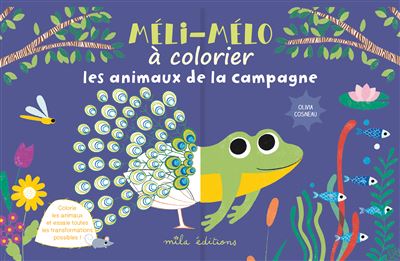 Meli-melo a colorier  Les animaux de la campagne - Olivia Co